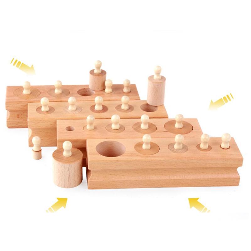 Wooden Toys Montessori Educational Cylinder Socket Blocks Toy Baby Toys